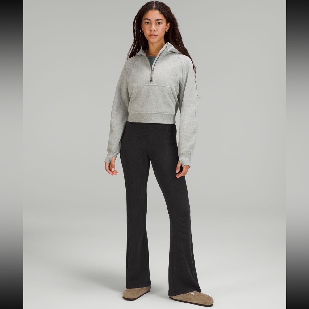 Lululemon Brushed Softstreme Ribbed Zip Flared Pant 32.5” BLK